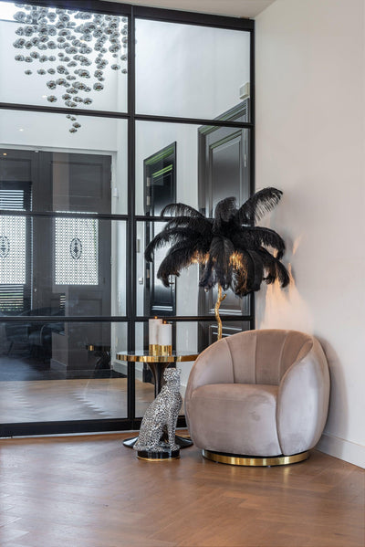 Richmond Interiors Samt-Drehsessel Jago | Khaki