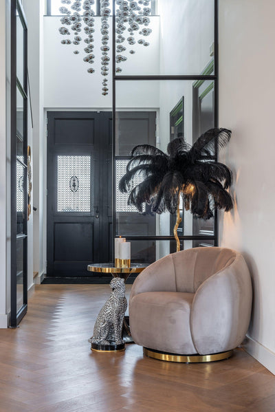 Richmond Interiors Samt-Drehsessel Jago | Khaki
