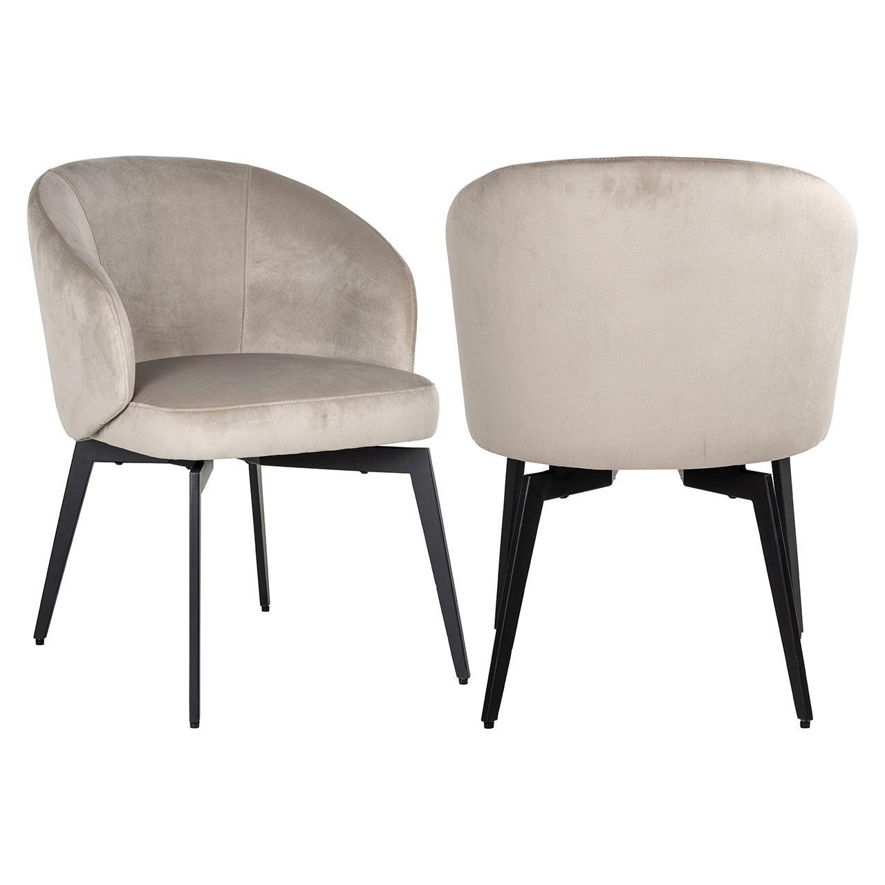 Richmond Interiors Samt-Esszimmerstuhl Amphara | khaki