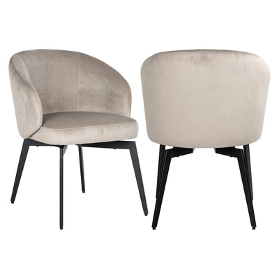 Richmond Interiors Samt-Esszimmerstuhl Amphara | khaki
