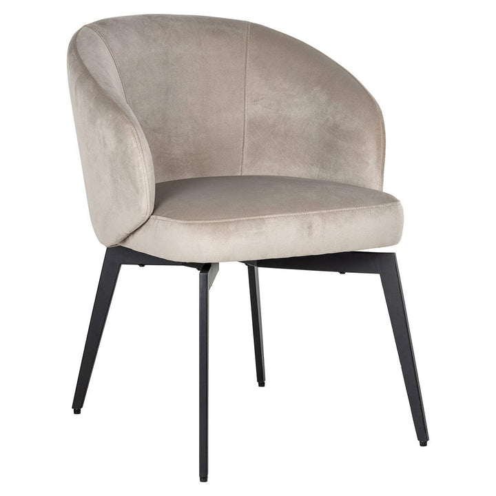 Richmond Interiors Samt-Esszimmerstuhl Amphara | khaki