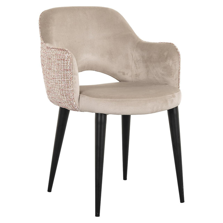 Richmond Interiors Samt-Esszimmerstuhl Giovanna | Khaki & Rosé