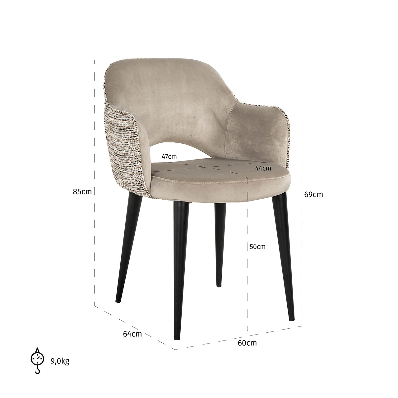 Richmond Interiors Samt-Esszimmerstuhl Giovanna | Nature