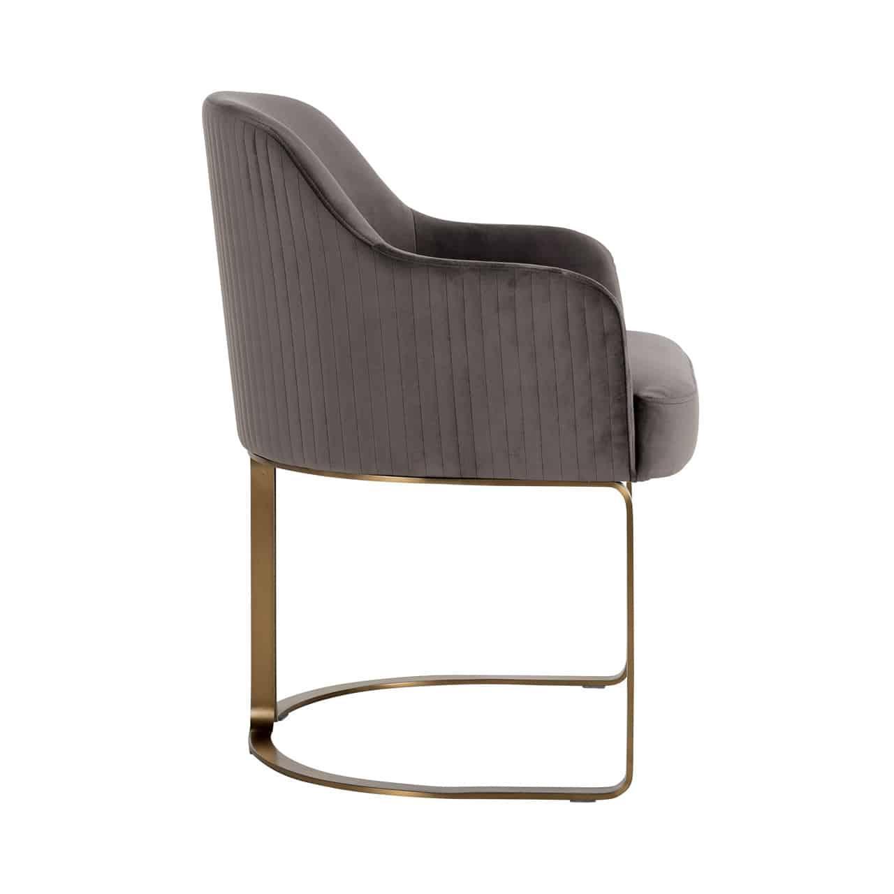 Richmond Interiors Samt-Esszimmerstuhl Hadley | Stone