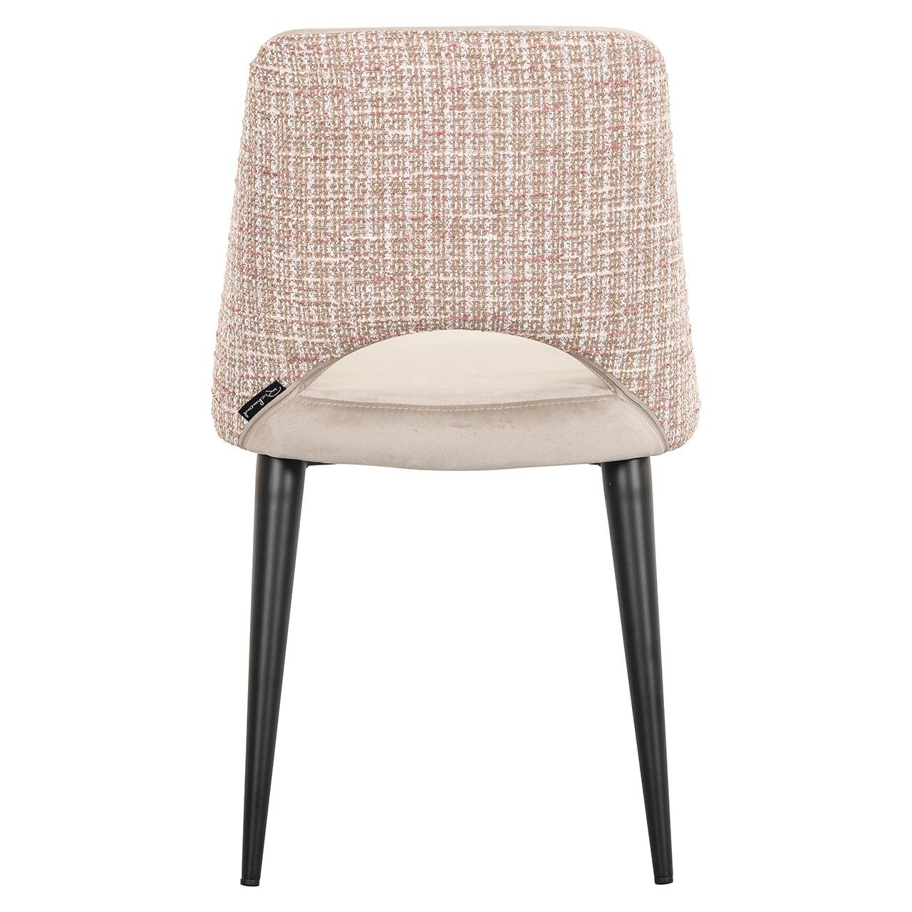 Richmond Interiors Samt-Esszimmerstuhl Tabitha | Khaki & Rosé