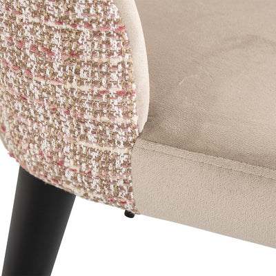 Richmond Interiors Samt-Esszimmerstuhl Tabitha | Khaki & Rosé