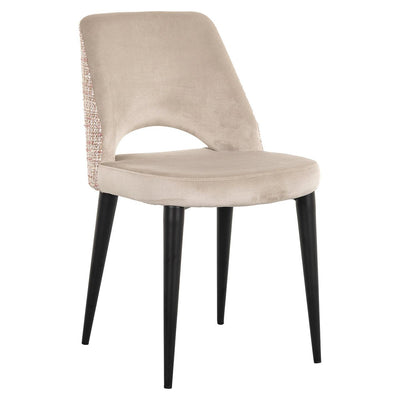 Richmond Interiors Samt-Esszimmerstuhl Tabitha | Khaki & Rosé