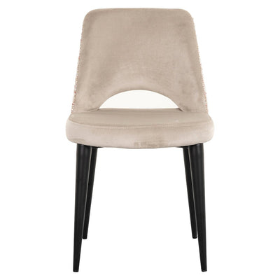 Richmond Interiors Samt-Esszimmerstuhl Tabitha | Khaki & Rosé