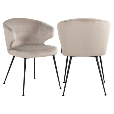Richmond Interiors Samt-Esszimmerstuhl Xandra | Khaki