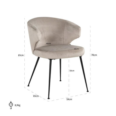 Richmond Interiors Samt-Esszimmerstuhl Xandra | Khaki