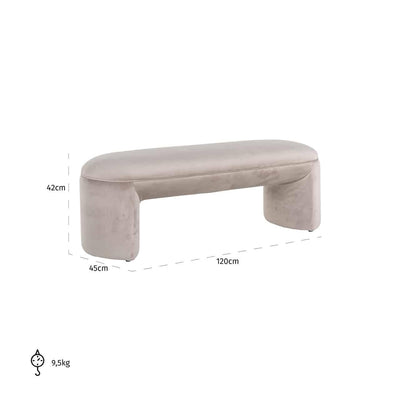 Richmond Interiors Samt-Polsterbank Fargo | Khaki