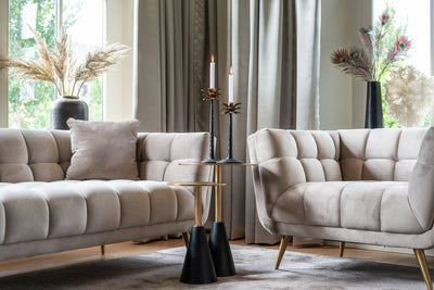 Richmond Interiors Samt-Sessel Huxley | Khaki