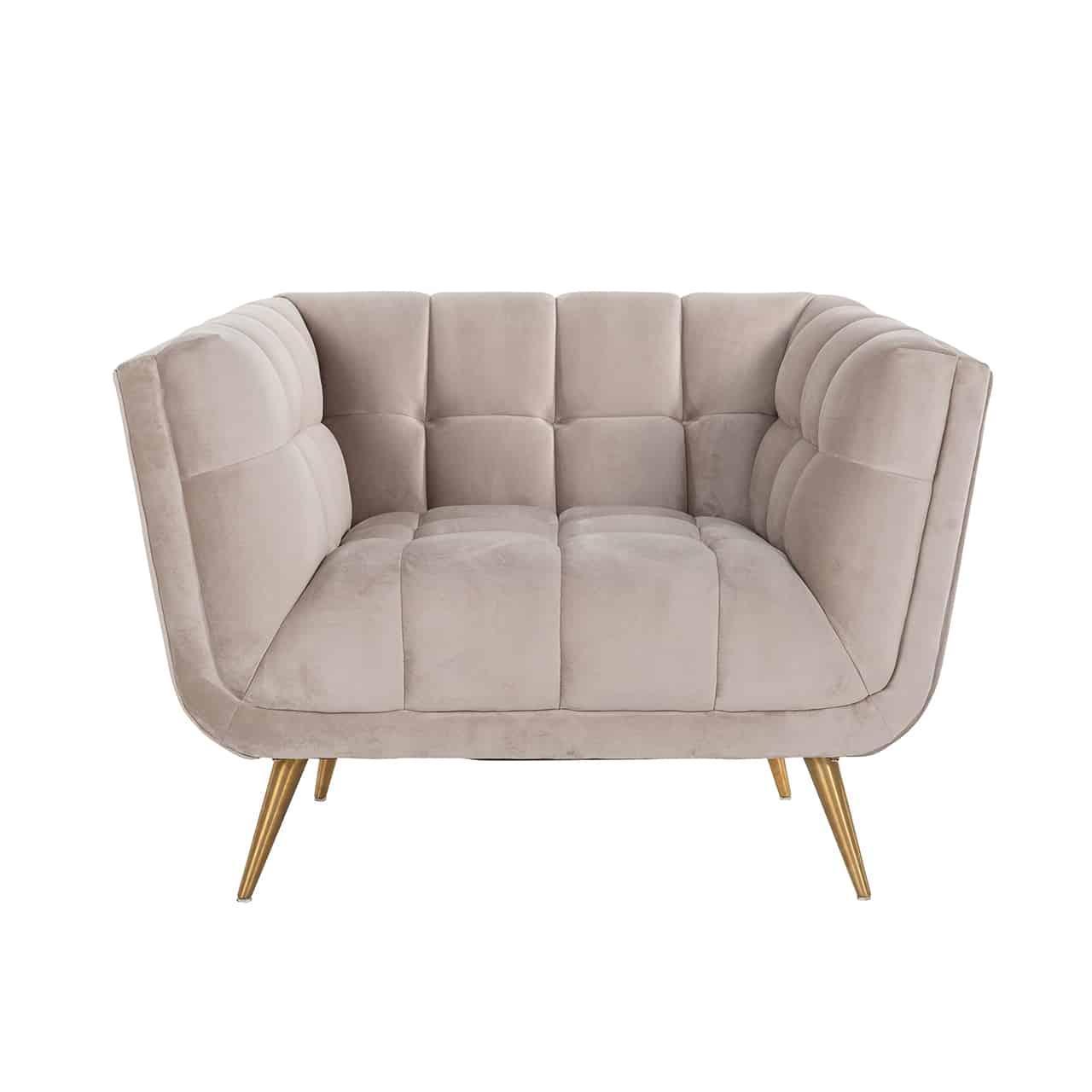 Richmond Interiors Samt-Sessel Huxley | Khaki