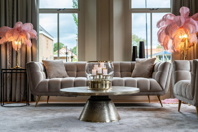 Richmond Interiors Samt-Sessel Huxley | Khaki