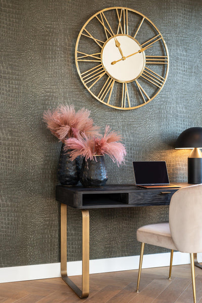 Richmond Interiors Samt-Stuhl Cannon | Khaki