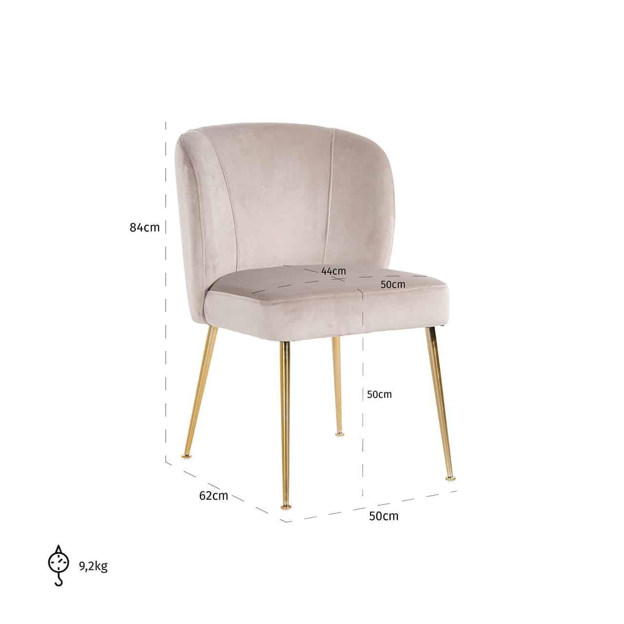 Richmond Interiors Samt-Stuhl Cannon | Khaki