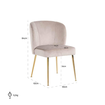 Richmond Interiors Samt-Stuhl Cannon | Khaki