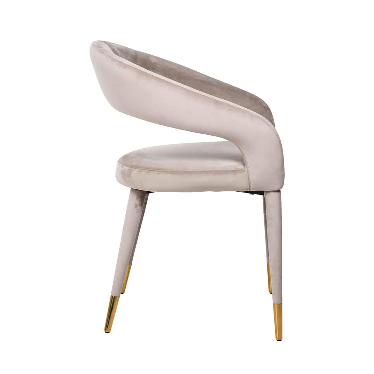 Richmond Interiors Samt-Stuhl Gia | Khaki