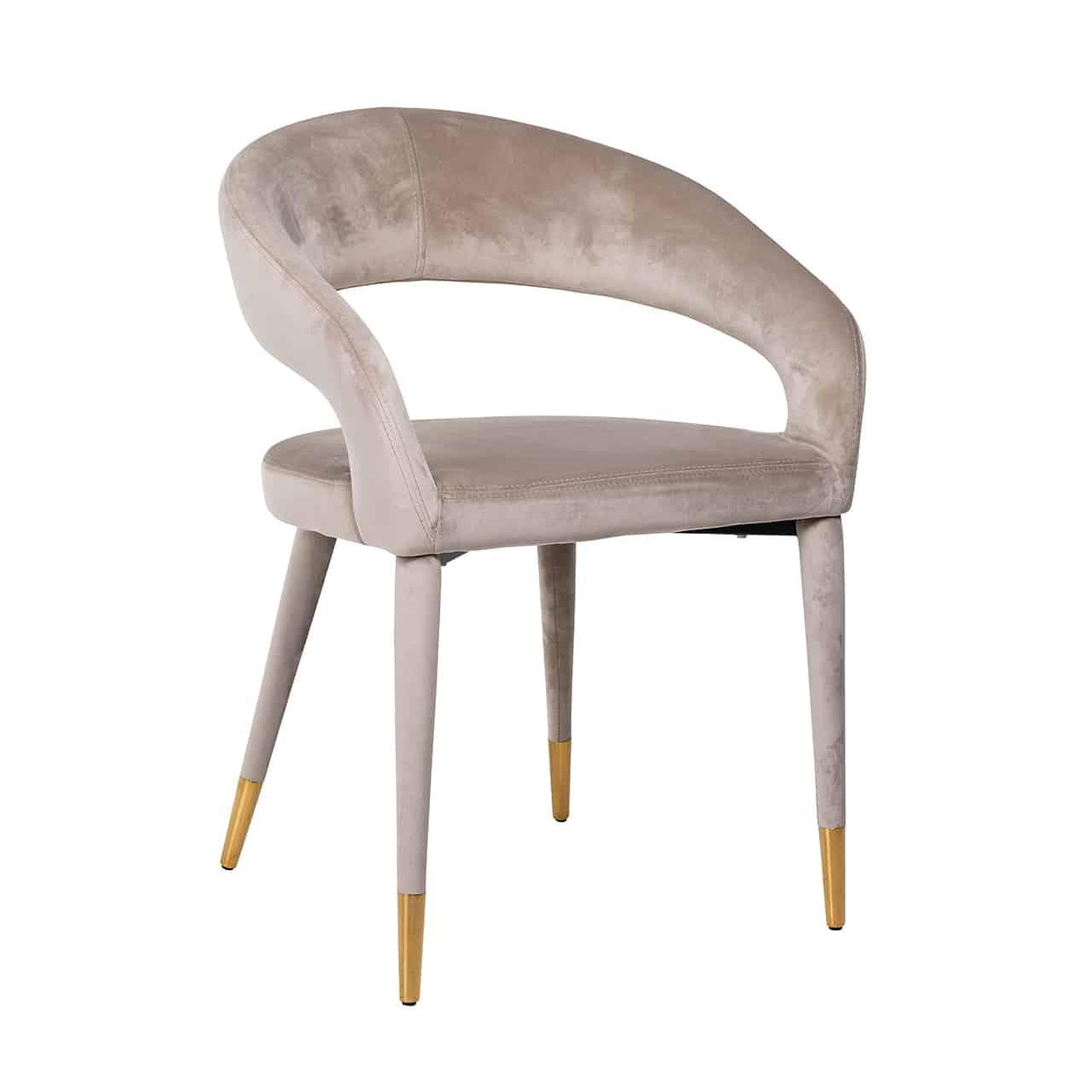 Richmond Interiors Samt-Stuhl Gia | Khaki