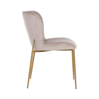 Richmond Interiors Samt-Stuhl Odessa | Khaki Brushed Gold