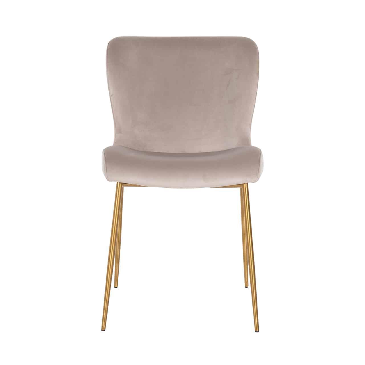 Richmond Interiors Samt-Stuhl Odessa | Khaki Brushed Gold