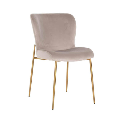 Richmond Interiors Samt-Stuhl Odessa | Khaki Brushed Gold