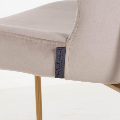 Richmond Interiors Samt-Stuhl Odessa | Khaki Brushed Gold