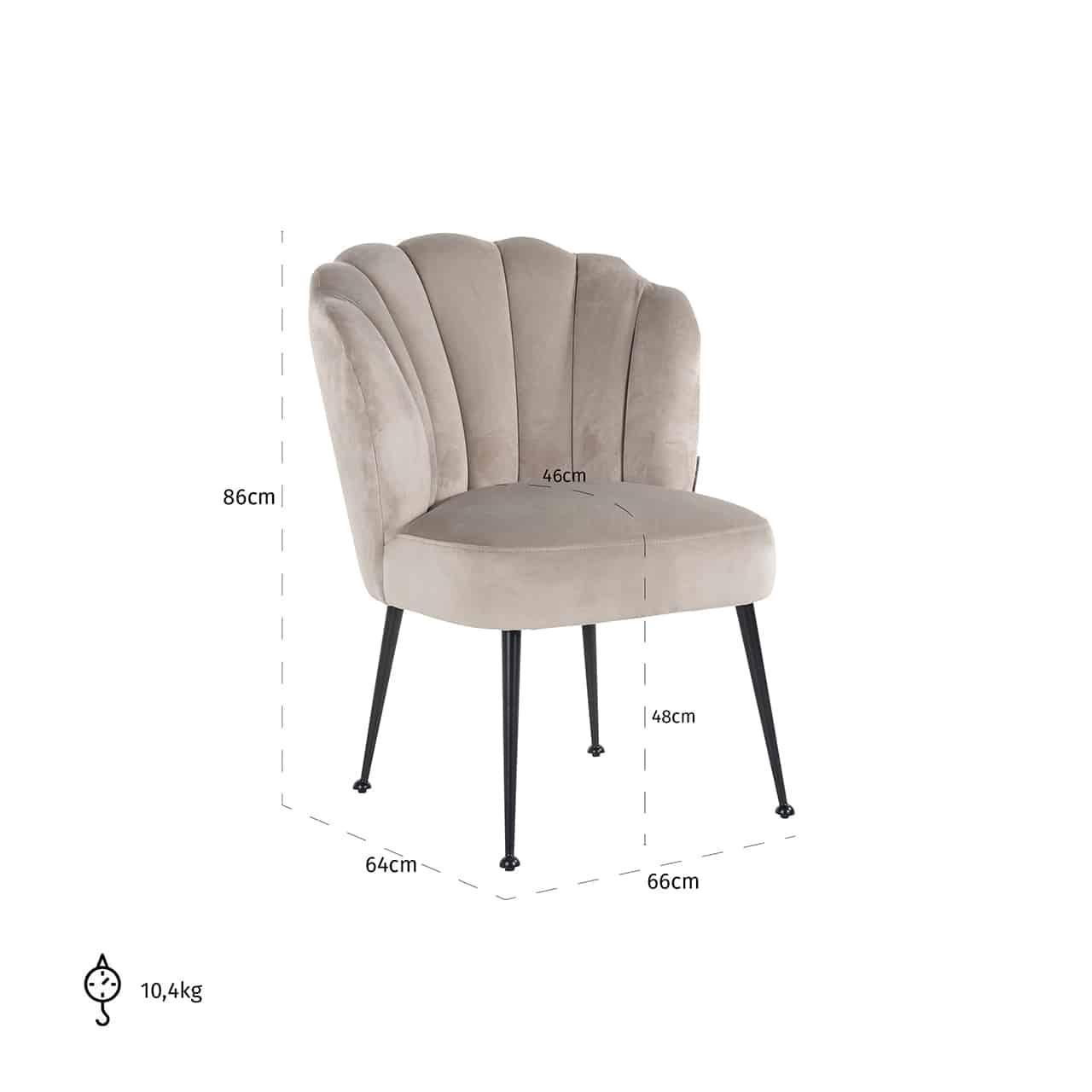 Richmond Interiors Samt-Stuhl Pippa | Khaki