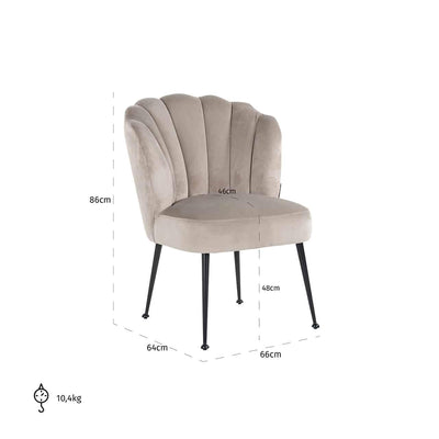 Richmond Interiors Samt-Stuhl Pippa | Khaki