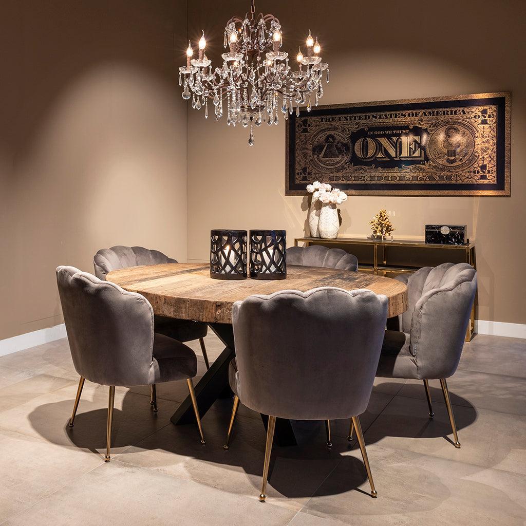 Richmond Interiors Samt-Stuhl Pippa | Khaki