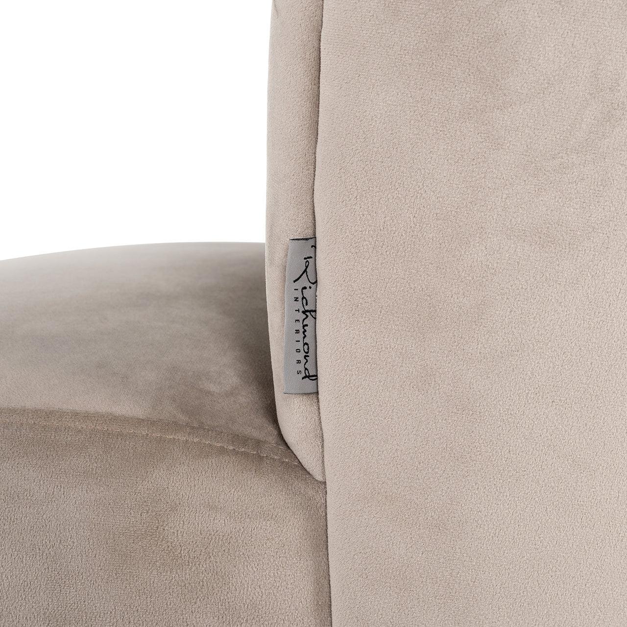 Richmond Interiors Samt-Stuhl Pippa | Khaki Gold
