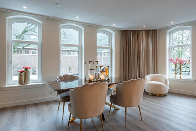 Richmond Interiors Samt-Stuhl Pippa | Khaki Gold