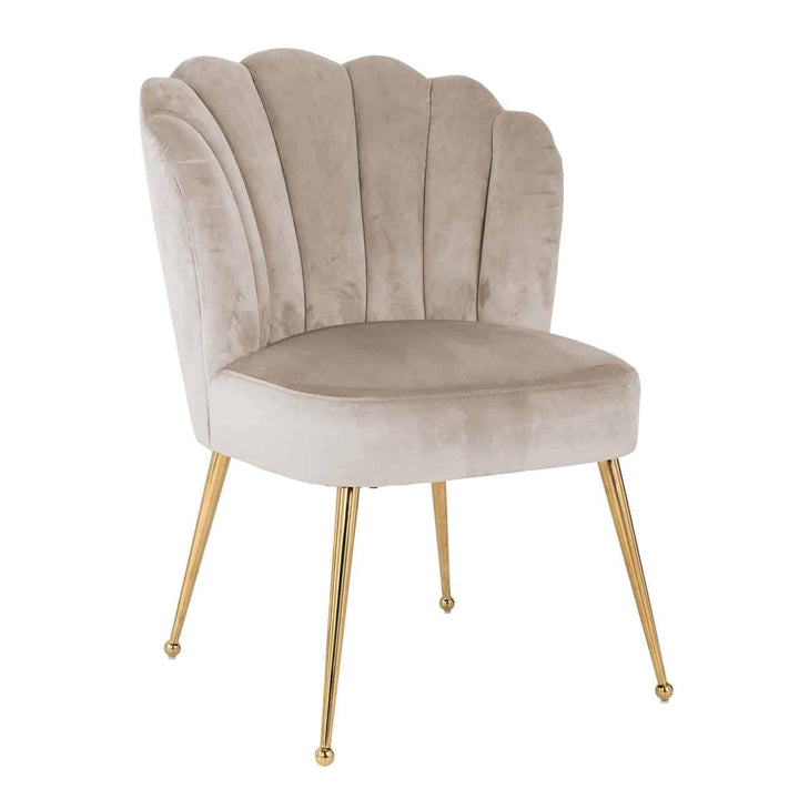 Richmond Interiors Samt-Stuhl Pippa | Khaki Gold