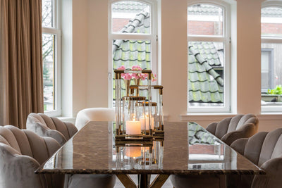 Richmond Interiors Samt-Stuhl Pippa | Khaki Gold