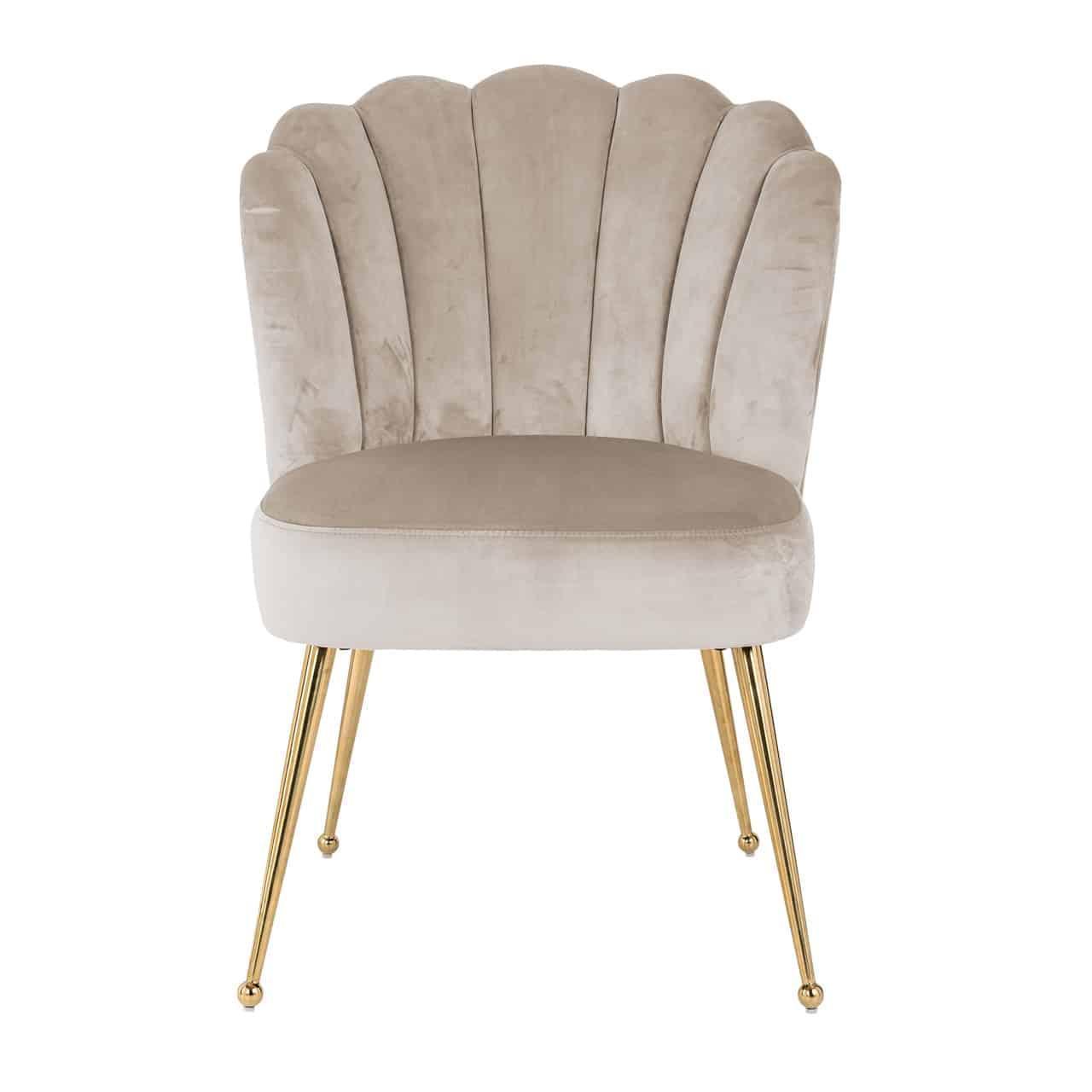 Richmond Interiors Samt-Stuhl Pippa | Khaki Gold