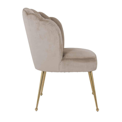 Richmond Interiors Samt-Stuhl Pippa | Khaki Gold