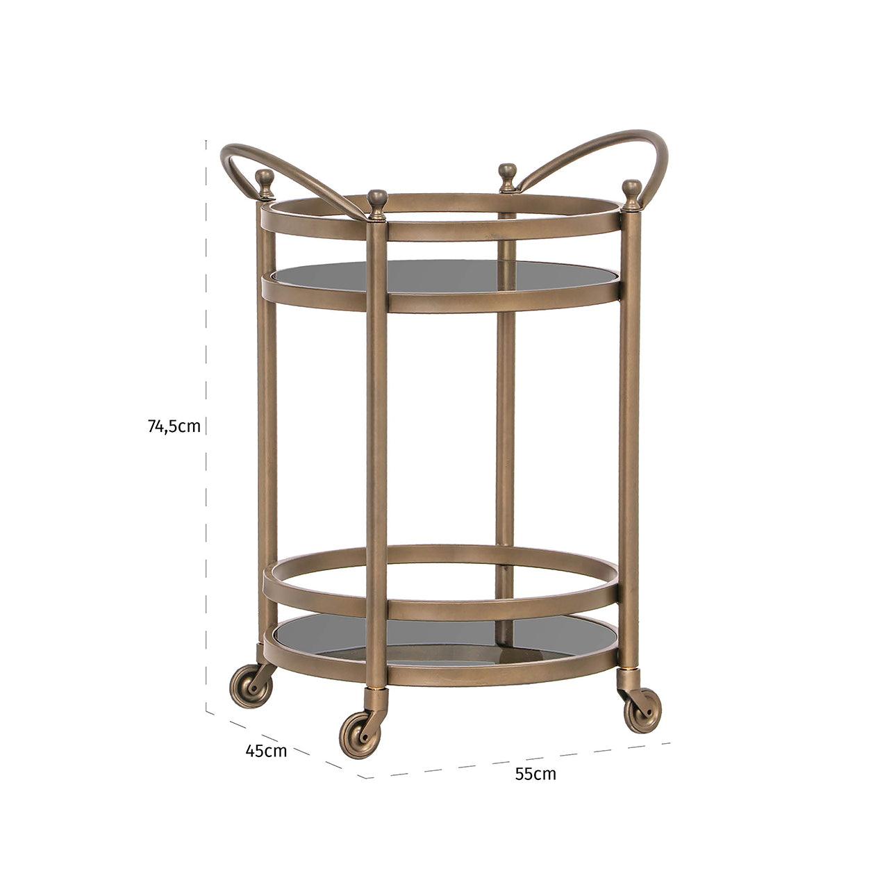 Richmond Interiors Servierwagen Hendricks Messing | brushed gold