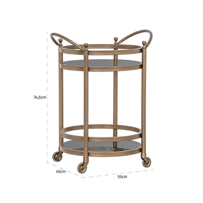 Richmond Interiors Servierwagen Hendricks Messing | brushed gold