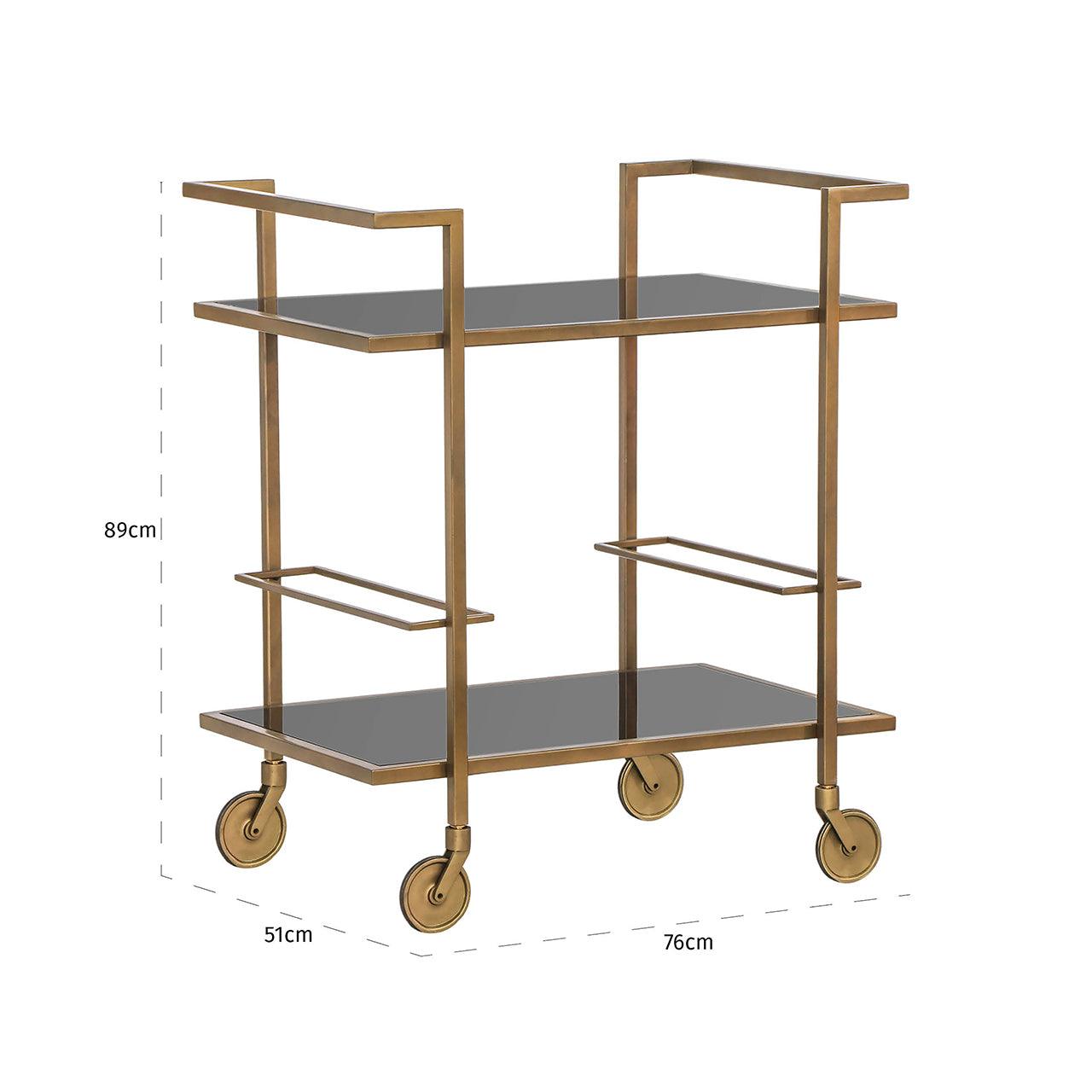 Richmond Interiors Servierwagen Xo | brushed gold