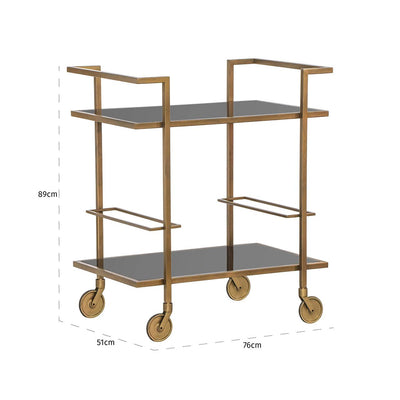 Richmond Interiors Servierwagen Xo | brushed gold