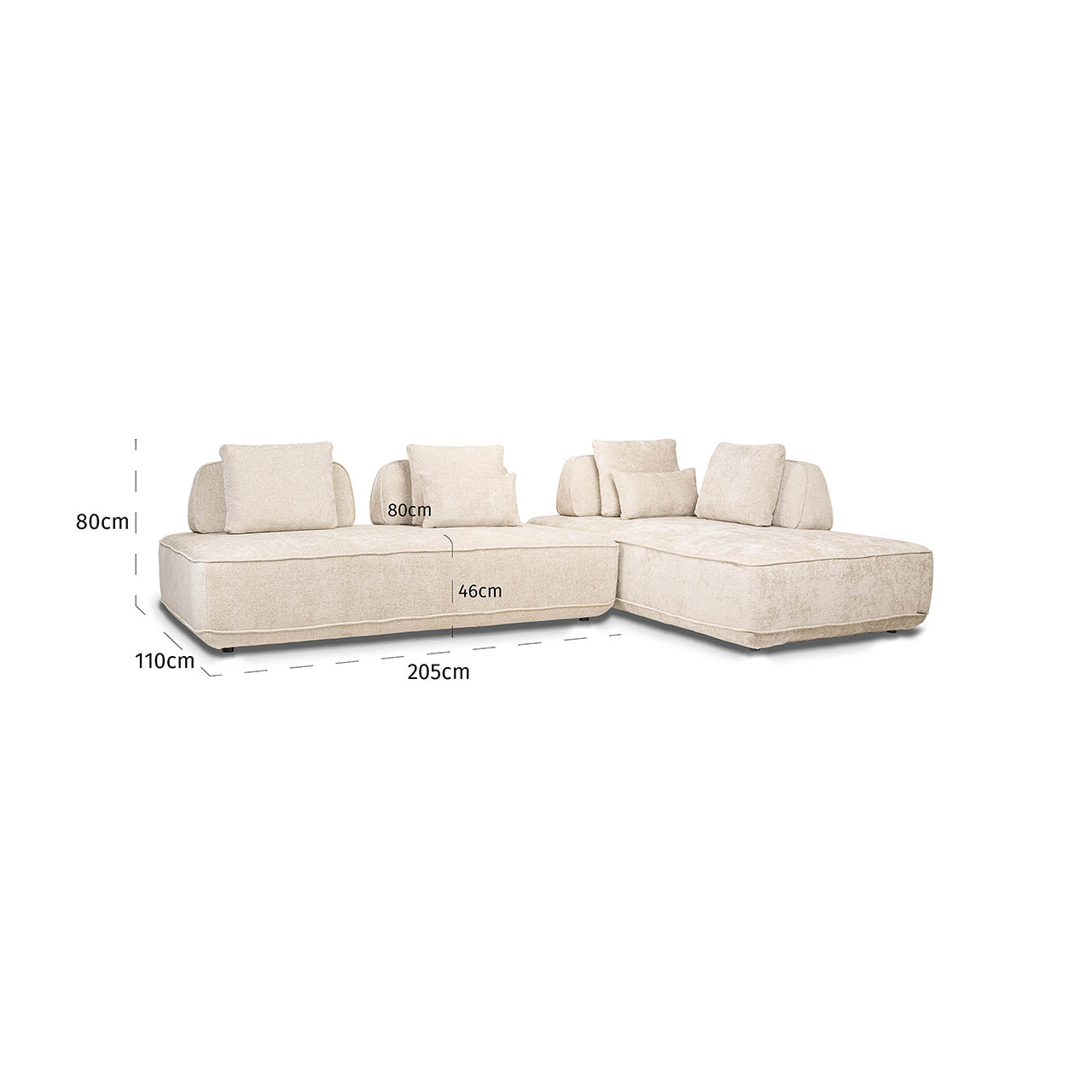 Richmond Interiors Sofa Tudor mit abnehmbarer Rückenlehne | Cremé