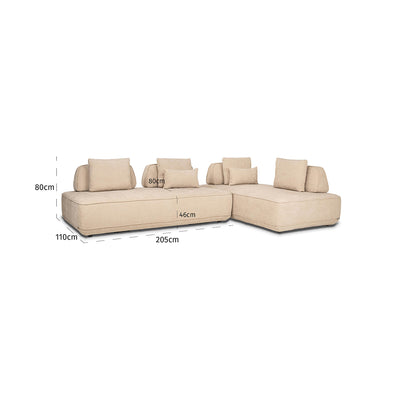 Richmond Interiors Sofa Tudor mit abnehmbarer Rückenlehne | Sand