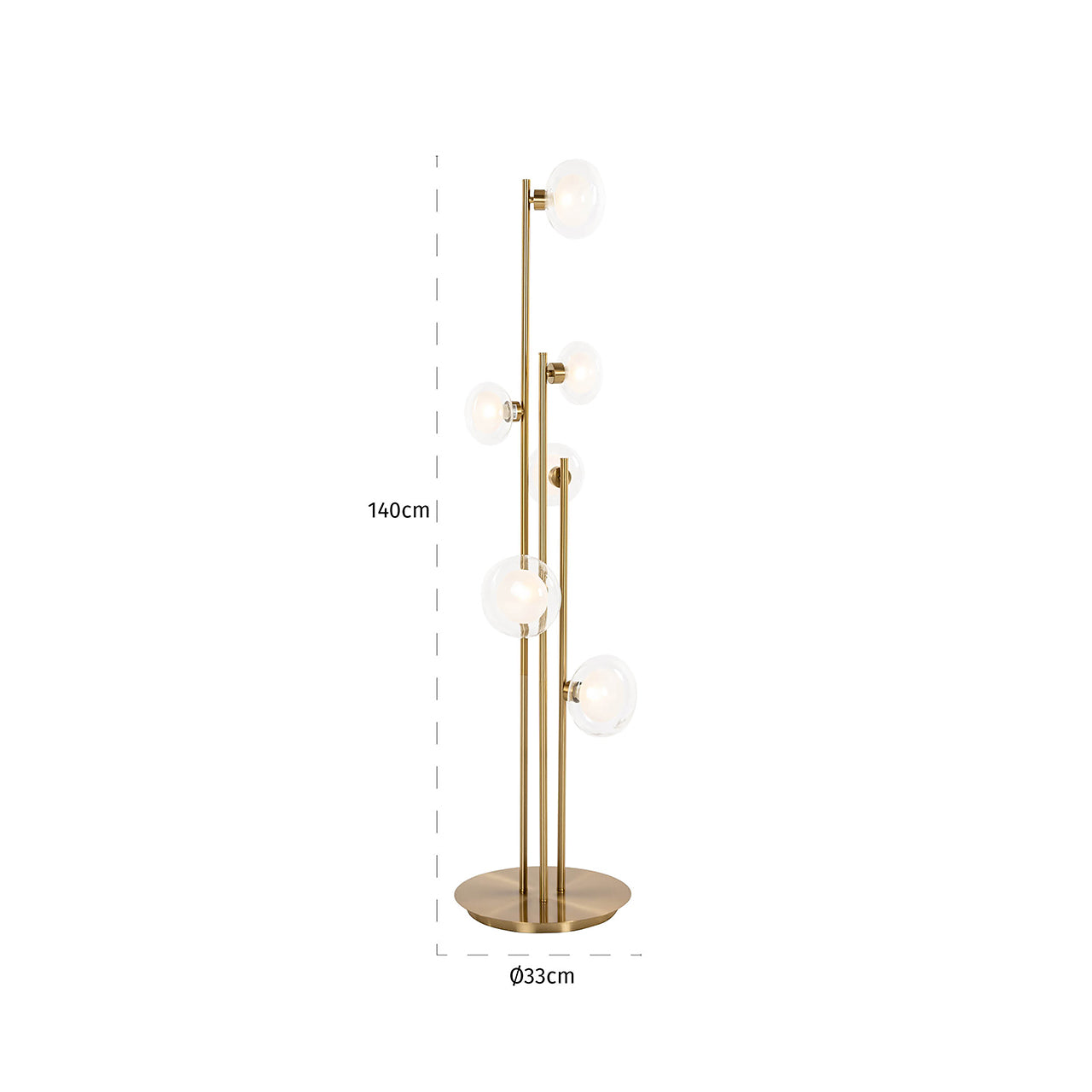 Richmond Interiors Stehlampe Luva | Brushed Gold