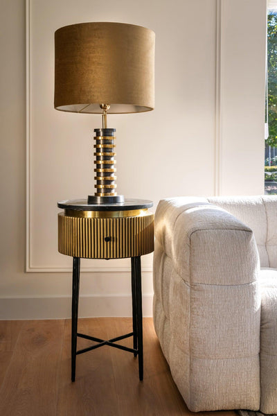 Richmond Interiors Tischlampe Jaline | Schwarz-Gold