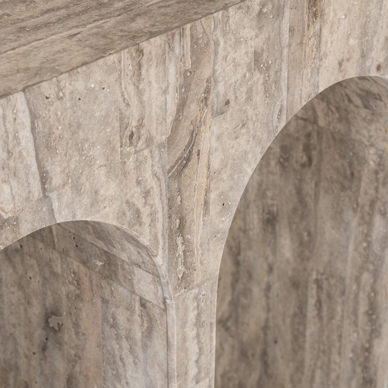Richmond Interiors Travertin Konsolentisch La Rague | Naturgrau