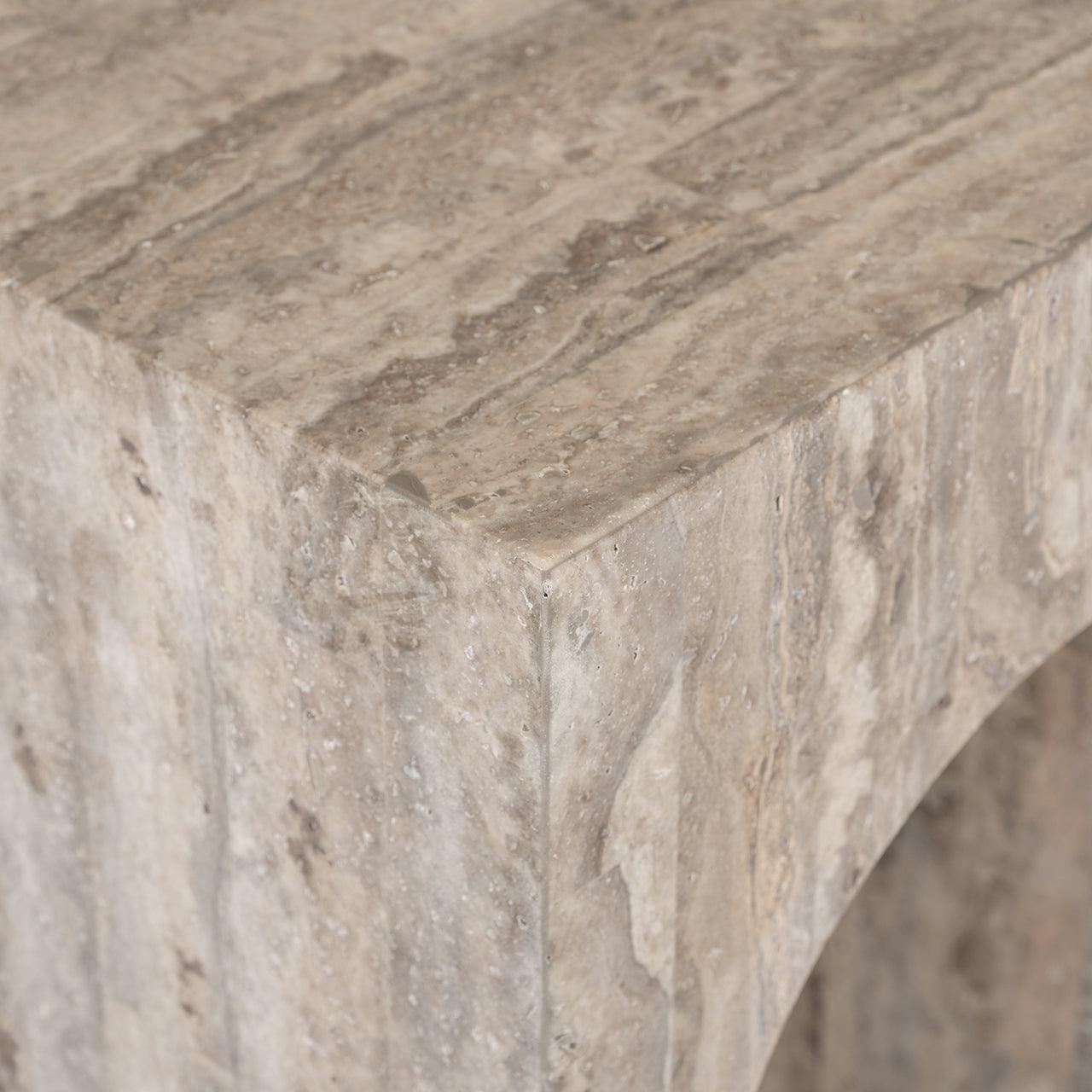 Richmond Interiors Travertin Konsolentisch La Rague | Naturgrau