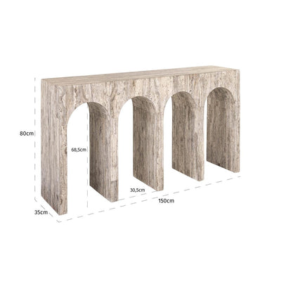 Richmond Interiors Travertin Konsolentisch La Rague | Naturgrau