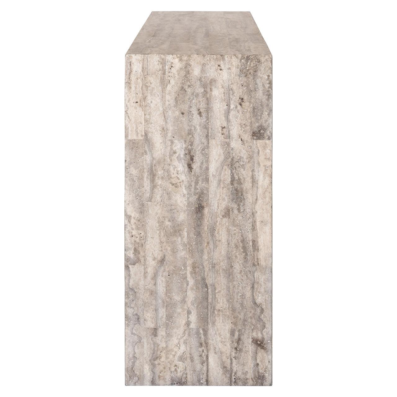 Richmond Interiors Travertin Konsolentisch La Rague | Naturgrau