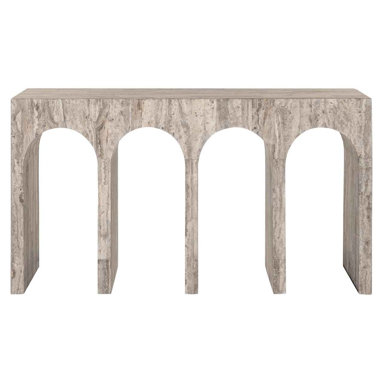 Richmond Interiors Travertin Konsolentisch La Rague | Naturgrau
