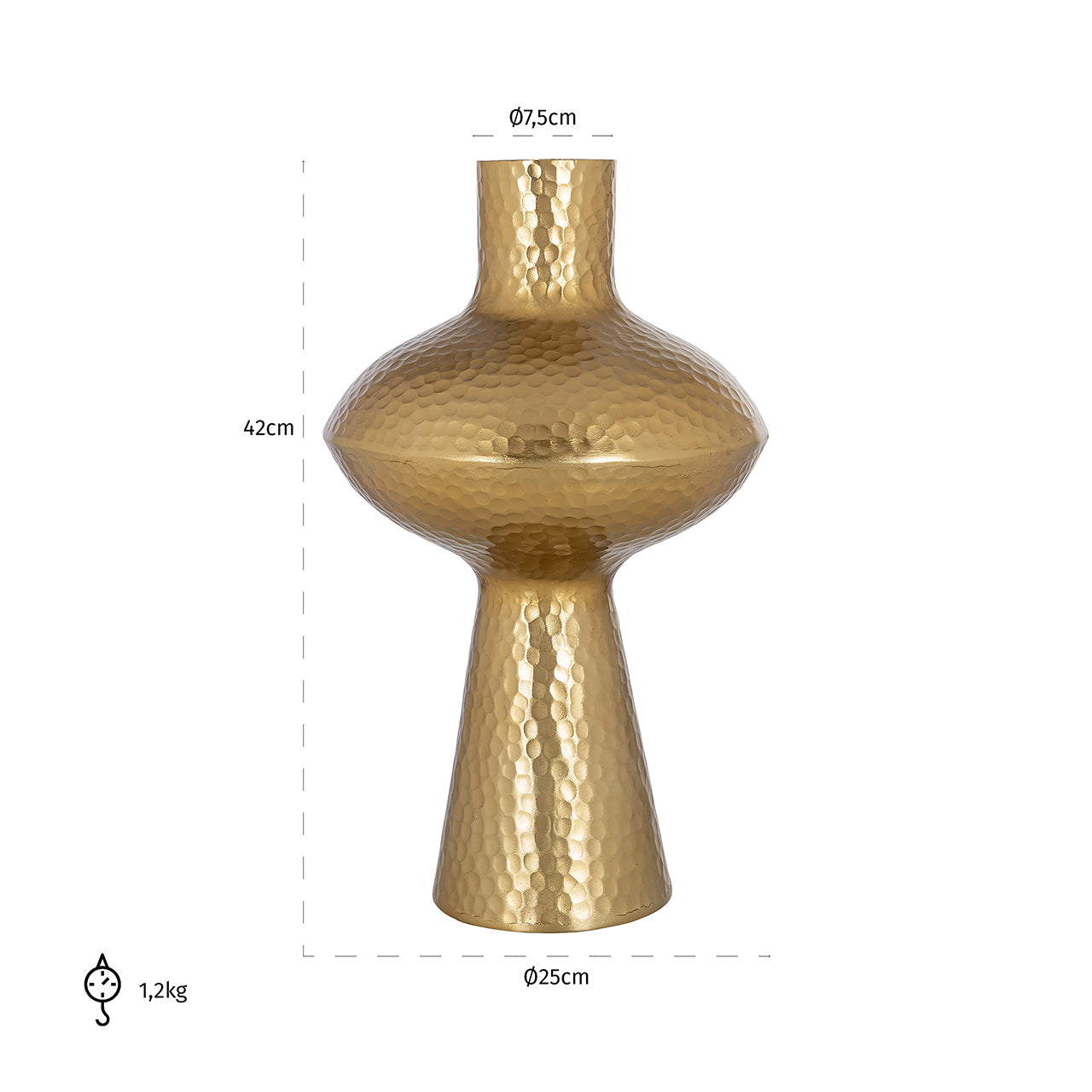 Richmond Interiors Vase Caitlyn gold | H 42 cm